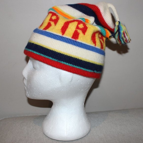 FREE❤️vintage Murray Merkley kids beanie winter wool hat Horus falcon bird motif - Picture 14 of 14